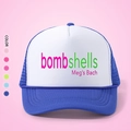 Cappellino trucker blu in mesh con stampa bombshells e cinturino regolabile outdoor - Bianco/Blu Reale