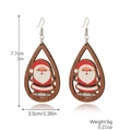 Lightweight Santa Claus teardrop wooden earrings with festive red and white details - Drop Santa (E2310-4)