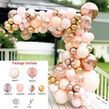 Balloon arch kit with pink, rose gold, and sequin balloons plus setup accessories - Style 7