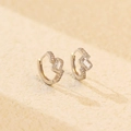 Orecchini a cerchio in argento S925 con pietre rettangolari e finitura argentata - Argento 925 / Oro Bianco