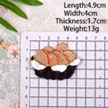 Miniature resin bread basket fridge magnet, brown basket with cream accent, size 4.9x4x1.7cm - With Magnet / Style D