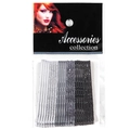 Set di 24 forcine glitterate con sfumatura bianco, argento e nero su scheda vendita - Serie Nero Ondulato