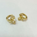 Élégantes créoles en argent sterling S925 doré en forme de nœud avec une finition polie - Argent 925 / Or 18K