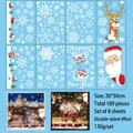 Christmas Santa and Reindeer Static Window Stickers Set of 8 Sheets 189 Decals - 8 Sheets/Set Merry Christmas & Happy New Year