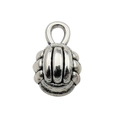 Silver alloy volleyball pendant accessory with striped texture and top loop for DIY crafts - Round Volleyball