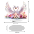 Size specifications for swan crystal ornaments with 26cm width and 22cm height dimensions - Crystal Pair Swans
