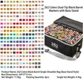 Double-headed art marker set with 262 colors in a black carrying bag with base - 262 Colors Markers