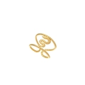 Anello a serpente dorato regolabile in acciaio inossidabile con texture perlata - R305095-Oro