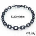 Bracciale a catena in acciaio inossidabile nero da uomo con chiusura a moschettone - Bracciale Nero