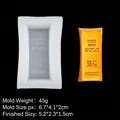 Silicone mold for gold bar cake decor, 45g weight, 6.7x4.1x2cm external dimensions - Single Large Style (17-315) / Clear