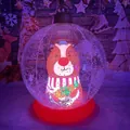 Inflatable Christmas snow globe LED decoration with cute animal and snowflake pattern - Transparent Deer with Base and Light
