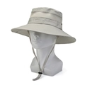 Breathable outdoor sun hat in light grey with mesh top and Outdoors embroidery - One Size / Off White