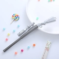 Silberner Gelschreiber in Scharfschützengewehr-Form mit Zielfernrohr für Schüler - 0.5mm / Silber