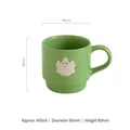 Green Halloween ghost ceramic mug with sesame glaze finish and 400ml capacity - Ghost / Green