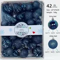 42-piece navy blue Christmas ball set with glitter and shiny finish in 3cm 4cm 5cm sizes - 42 Pieces/Pack / Dark Blue