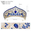 Especificaciones de tamaño y peso de la corona de novia con diamantes azules - Azul