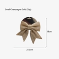 Fiocco natalizio glitter oro champagne con foro per appendere decoro da 18x21,5cm - Piccolo Oro Champagne (18cm)