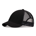 Schwarze Trucker-Cap mit atmungsaktivem Mesh und kurzer Krempe aus Baumwolle - Verstellbar / Schwarz