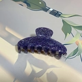 Sparkly dark purple acrylic hair claw clip with glitter finish for women's hairstyles - Purple