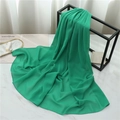 Bright green chiffon rectangle shawl scarf with elegant silky texture for women - 175cmx70cm / Fruit Green