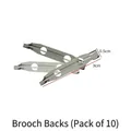 Set of 10 silver metal brooch pin backs with 3-hole base, 3cm length for DIY jewelry - Brooch Pin Backs (10 Pcs)