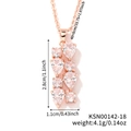 Rose gold bar necklace with teardrop cubic zirconia pendant on a white background - Rose Gold - White Zirconia