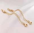 14K gold filled extender chain with lobster clasp and hollow heart charm for DIY jewelry - 14K Gold Plated Hollow Heart