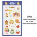 Christmas Washi stickers variant E featuring Santa and elk motifs in 11x20cm size - Happy Christmas Sticker Style E