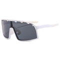 Gafas de sol para ciclismo con montura blanca y lentes grises grandes deportivas - Montura Blanca Lente Gris
