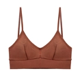 Reggiseno sportivo in cotone a coste senza cuciture marrone ruggine con spalline - XL / Rosso Mattone