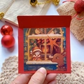 Girl & Reindeer Card+Envelope+Sticker