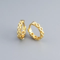 Minimalistische S925 Silber Goldkette Creolen mit geometrischem Uhrenarmband-Design - 925er Silber / Gold