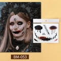 Halloween Tattoo Aufkleber BM-053 mit schwarzen Nähten und Tränenmustern für Partys - Stil BM-053
