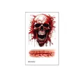 Halloween temporary tattoo featuring a bloody red skull and realistic stitched scar design - WS-K202