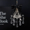 Pendaglio elegante a lampadario in cristallo con fiocco nero glitterato e gocce - Set con Zirconia Nera