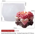 Silicone rose heart candle mold with dimensions for DIY craft floral ornaments - Geometric Rose Heart A LZ-670