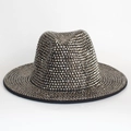 Sparkling dark gray wide brim sun hat fully embellished with rhinestones for summer - Gunmetal