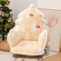 Cuscino per sedia a forma di albero di Natale in peluche bianco crema con schienale - 55*40*35cm / Albero di Natale Beige