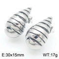Pendientes de gota en espiral plateados hechos de acero inoxidable pulido de alta calidad - Color Acero