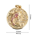 Detail view of 18K gold plated koi fish pendant with dimensions 21.4mm by 19.2mm - DZY-2986 Koi Round Medallion