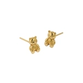 Élégantes boucles d'oreilles ours en 3D dorées fabriquées en argent massif S925 - Couleur Or 18K (Avec Attaches en Argent)