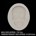 Molde de silicona de calavera para chocolate con intrincados patrones del Día de Muertos - Calavera (Estilo 1) / Gris
