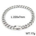 Bracelet gourmette en acier inoxydable argenté, taille 220x7mm sur fond blanc - Style A 7mm 220mm(KB166148-ZZ)