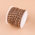 Three-color braided cotton cord with gold thread in brown and beige on a white spool - No.6 Dark Coffee