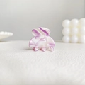 Mini acetate hair claw clip with purple and white marble pattern for women and kids - Water Ripple Purple