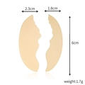 Golden matte asymmetric leaf earrings with baroque aesthetic and size dimensions - E2108-4 Matte Gold Irregular Leaf