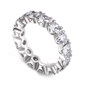 S925 sterling silver eternity ring featuring circular zircon stones in a prong setting - US 6 / Platinum White