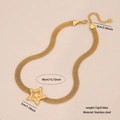 Gold stainless steel mesh chain necklace featuring a bold star pendant with size measurements - 3# Star Necklace