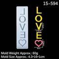 Silicone mold for LOVE letters and heart shape for DIY cake toppers and crafts - Style 4-Letters Heart Transparent