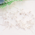 Macro view of 925 silver plated flat stud earring posts for DIY jewelry crafting - 6mm / Silver Plated (Stamped 925)